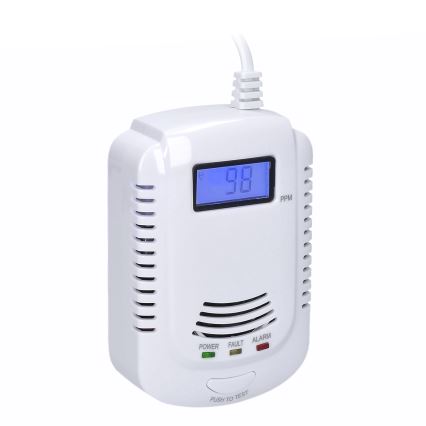 Detetor de monóxido de carbono e de gases inflamáveis 230V