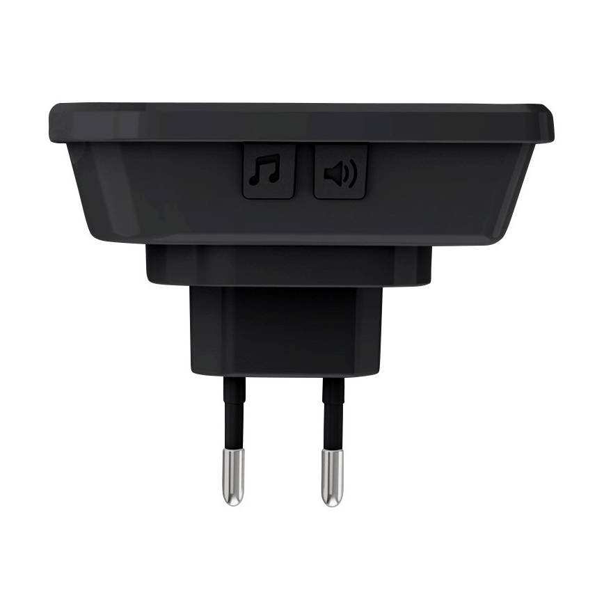 Campainha Sem Fios Plug-in 230V/1xCR2032 IP56 preto