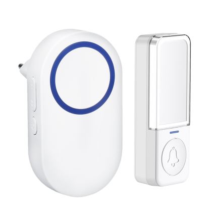 Campainha Sem Fios Plug-in 230V/1xCR2032 IP56 branco