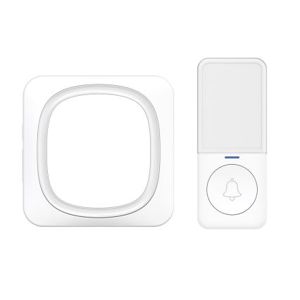 Campainha de tomada sem fios com iluminação LED 230V/1xCR2032 IP56 branco