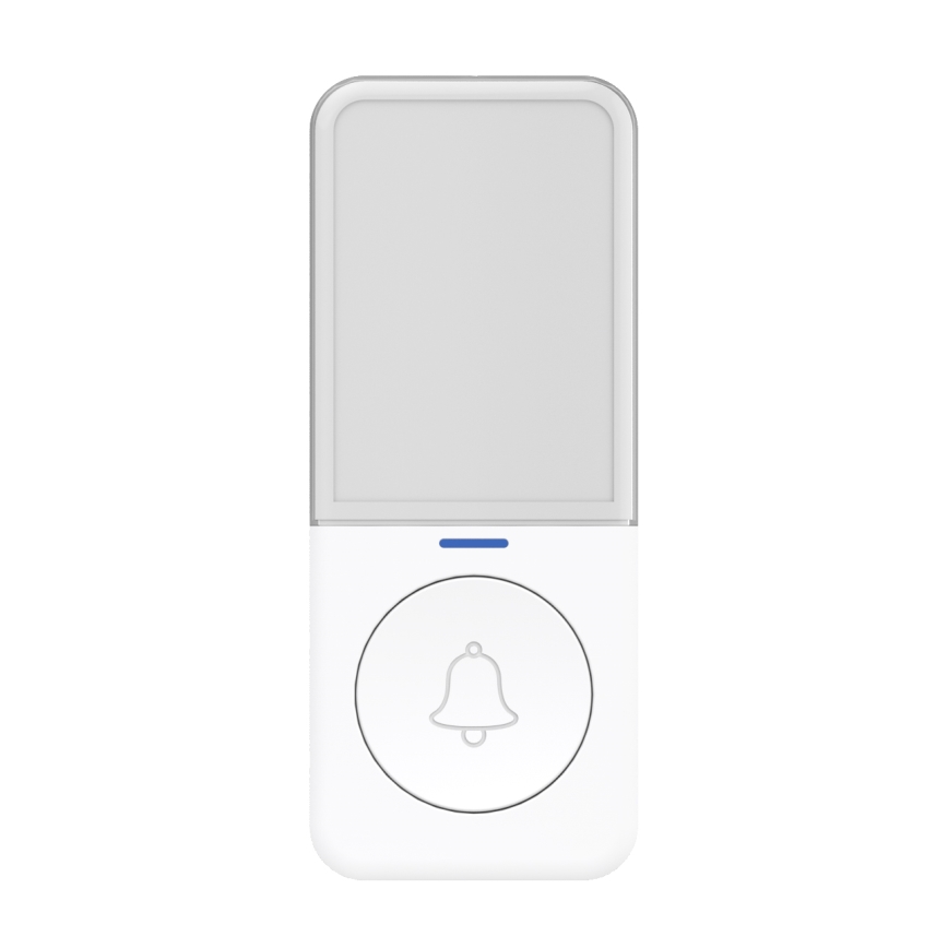 Campainha de tomada sem fios com iluminação LED 230V/1xCR2032 IP56 branco