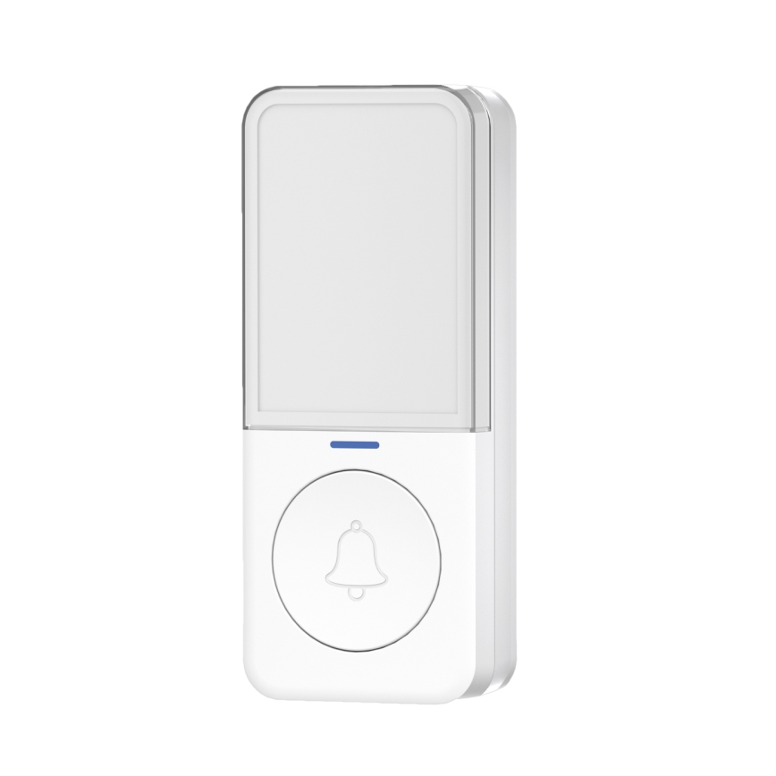 Campainha de tomada sem fios com iluminação LED 230V/1xCR2032 IP56 branco