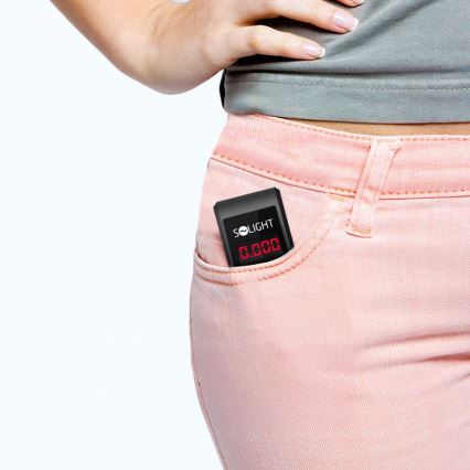 Etilómetro recarregável mini com célula de combustível, 0,0 - 5,0‰ BAC, sensibilidade 0,08‰, 5V