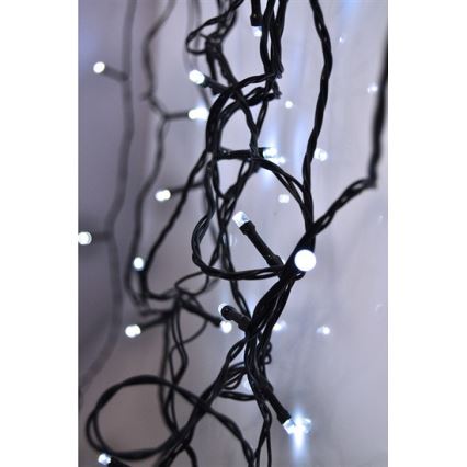 Guirlanda LED para exterior 500 LEDs, 8 funções, IP44, 55 m, branco frio