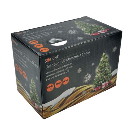 Guirlanda LED para exterior 500 LEDs, 8 funções, IP44, 55 m, branco frio