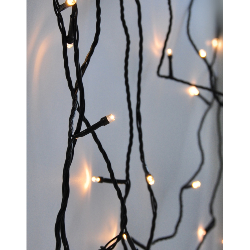 Cadeia de luzes LED para exterior 500 LEDs / 8 funções, IP44, 55 m, branco quente