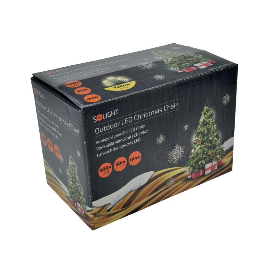 Cadeia de luzes de Natal LED para exterior 500xLED/8 funções IP44 55m branco quente