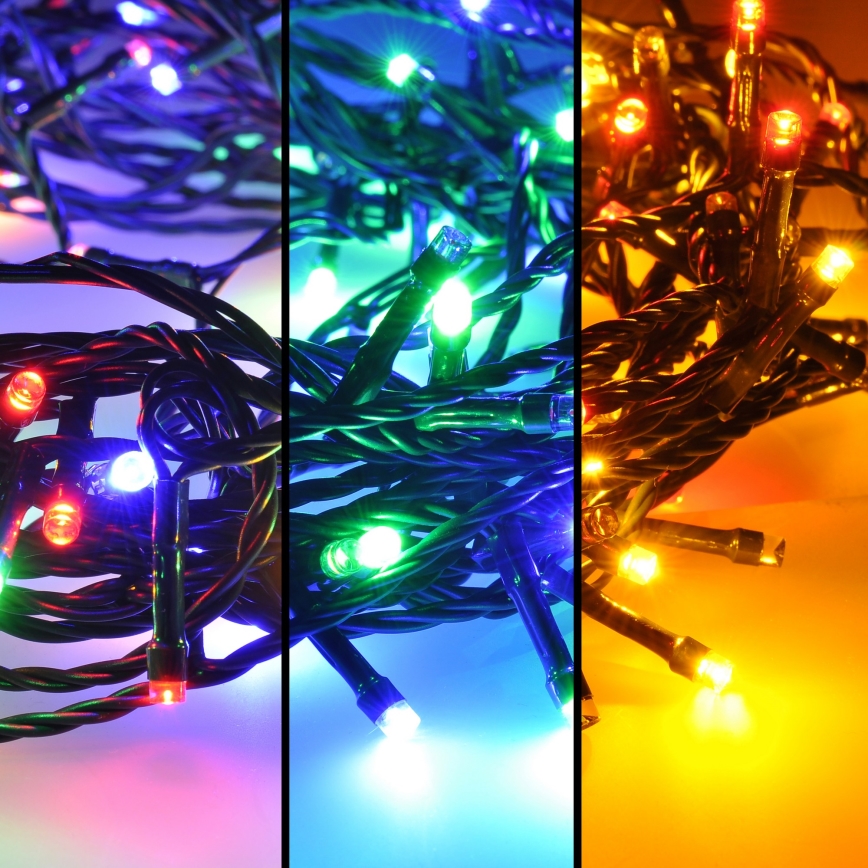 Guirlanda LED para exterior, 100 LEDs, 8 modos, 13 m, IP44, multicolorido