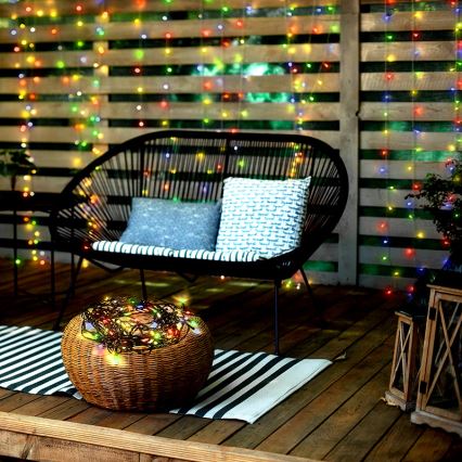 Luzes de Natal LED para exterior, 100 LEDs / 8 funções, IP44, 13 m, multicolorido