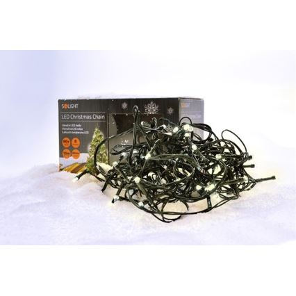 Corrente exterior de Natal LED 100xLED/8 funções IP44 13m branco quente