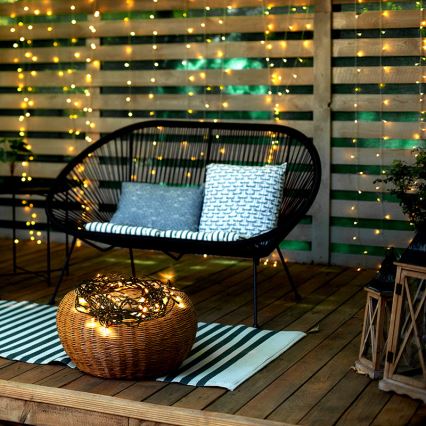 LED Corrente de Natal para exterior 100xLED/8 funções IP44 13m branco quente