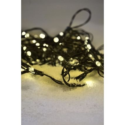 Guirlanda LED para exterior 100xLED/8 funções IP44 13m branco quente