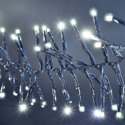 Guirlanda LED para exterior 576 LEDs/8 funções 8 m IP44 branco frio + comando