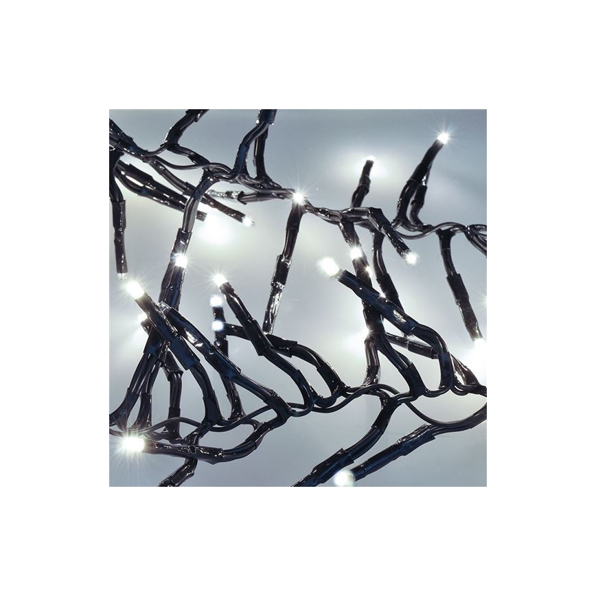 Guirlanda LED para exterior 576 LEDs/8 funções 8 m IP44 branco frio + comando