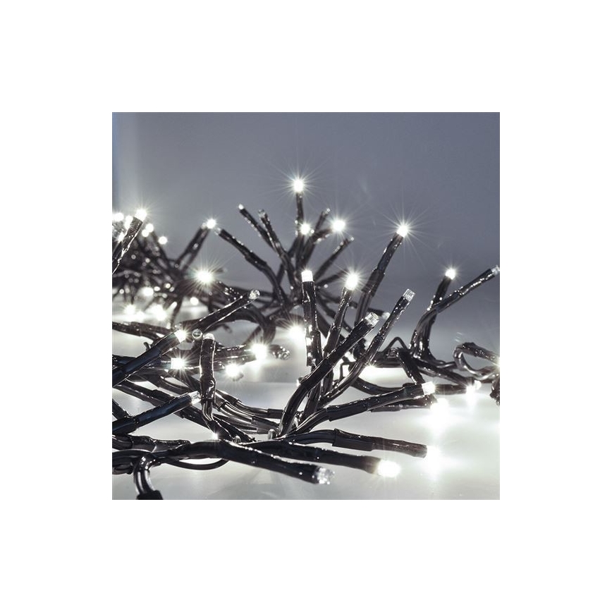 Guirlanda LED para exterior 576 LEDs/8 funções 8 m IP44 branco frio + comando