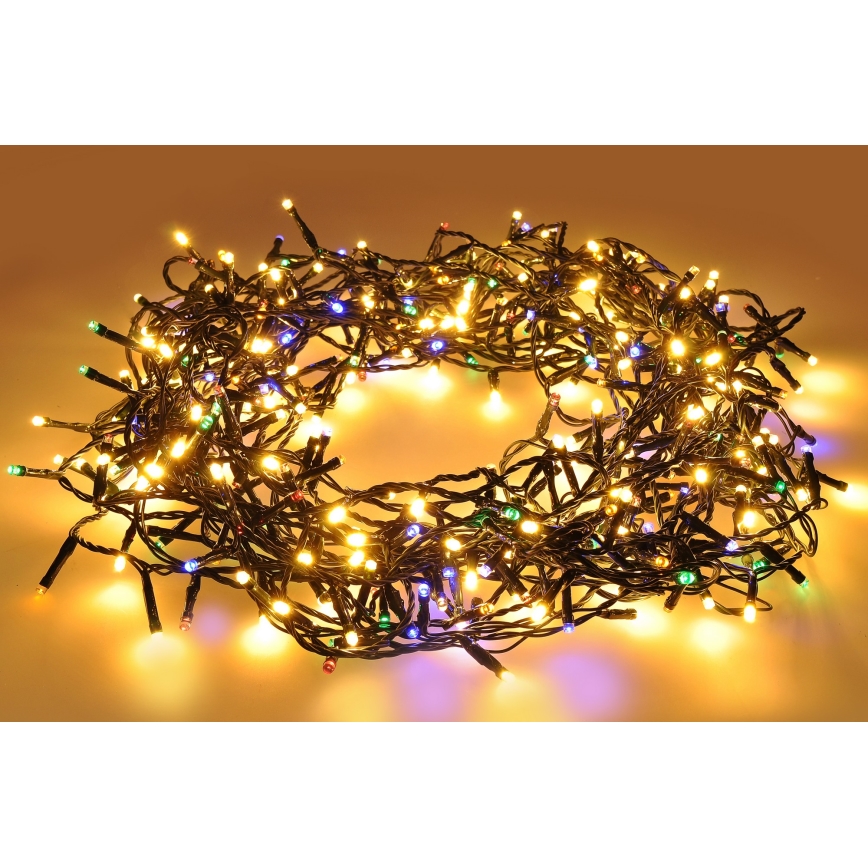 Cadeia de luzes LED exterior para Natal 400xLED/8 funções 25m Wi-Fi Tuya IP44 multicolorido/branco quente