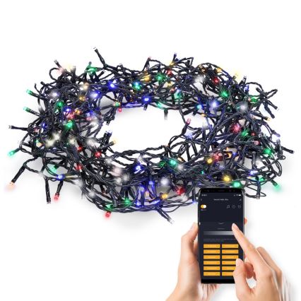 Cadeia de luzes LED exterior para Natal 400xLED/8 funções 25m Wi-Fi Tuya IP44 multicolorido/branco quente