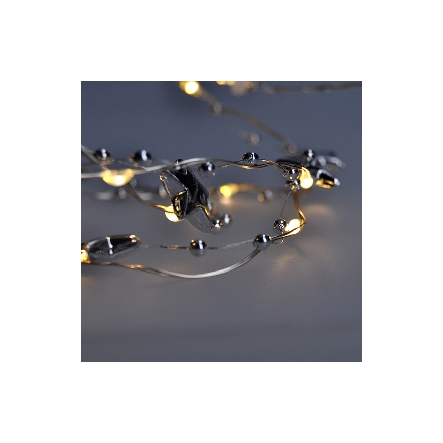 Guirlanda LED 20xLED/2xAA 1,5m branco quente