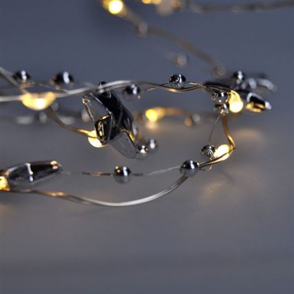 Guirlanda LED de Natal 20xLED/2xAA 1,5m branco quente