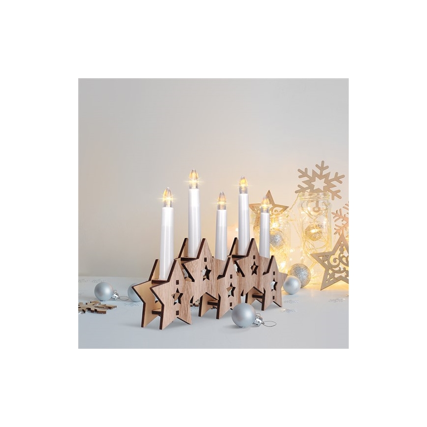 Castiçal de Natal LED 5xLED/2xAA