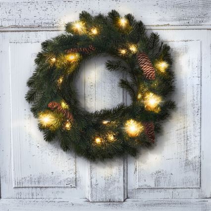 Grinalda exterior de Natal LED 15xLED/3xAA IP44