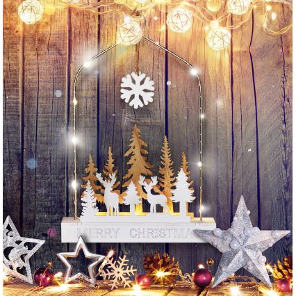 Decoração de Natal LED LED/2xAA floresta com veados