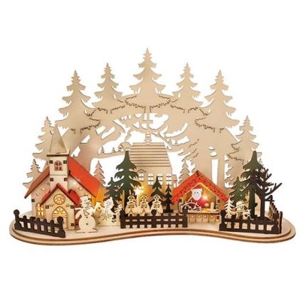 Decoração LED de Natal LED/2xAAA pequena cidade