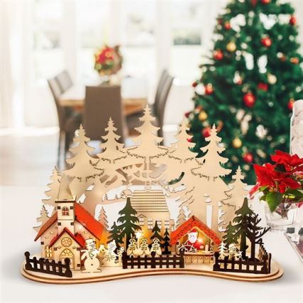 Decoração LED de Natal LED/2xAAA pequena cidade