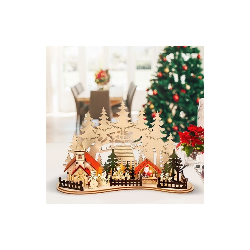 Decoração LED de Natal LED/2xAAA pequena cidade