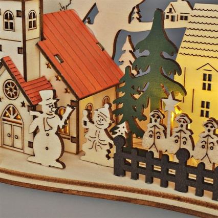 Decoração LED de Natal LED/2xAAA pequena cidade