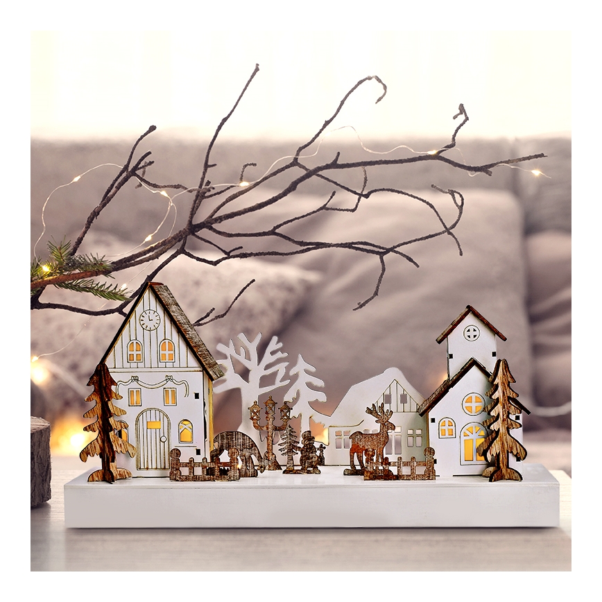 Decoração de Natal LED LED/2xAA branco quente