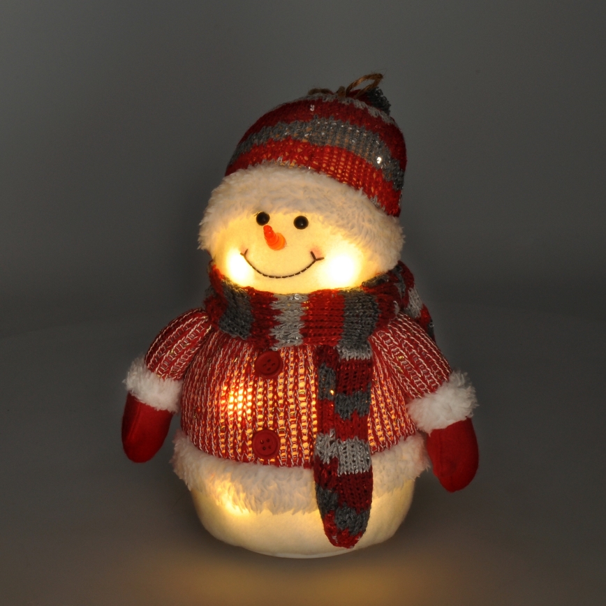 Decoração de Natal LED LED/3xAA boneco de neve