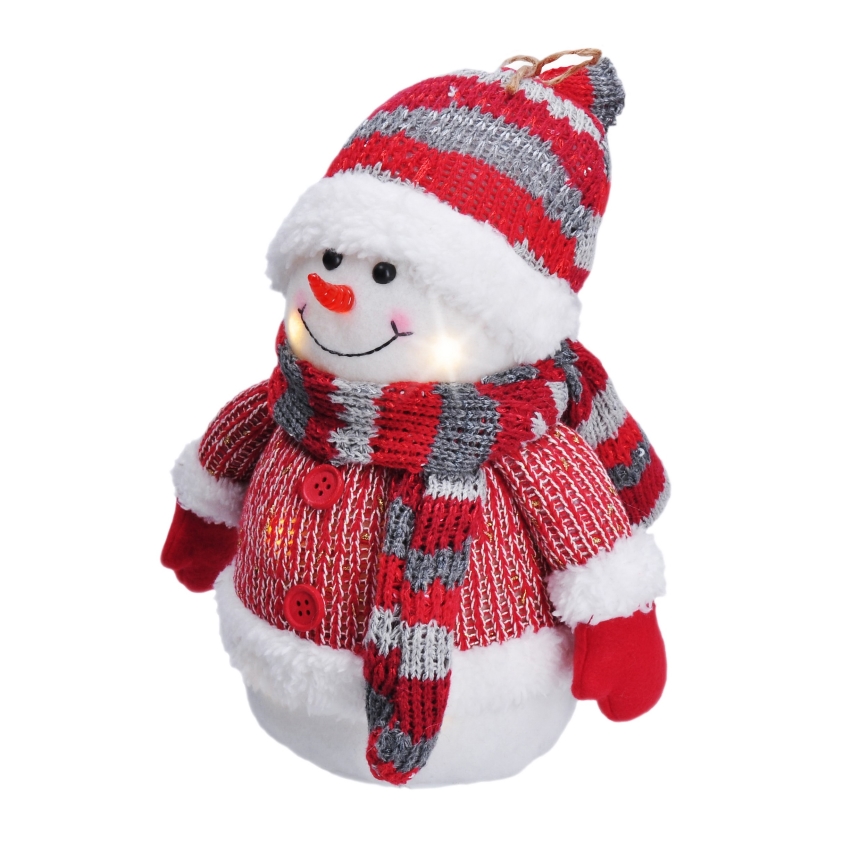 Decoração de Natal LED LED/3xAA boneco de neve