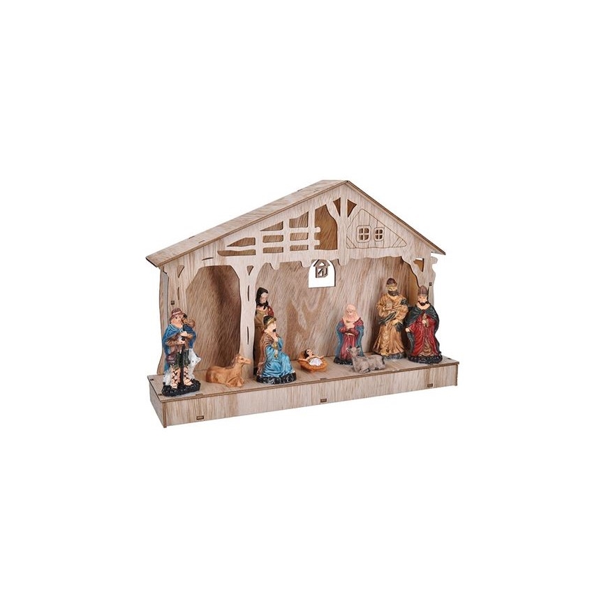 Decoração de Natal LED LED/2xAA betlém