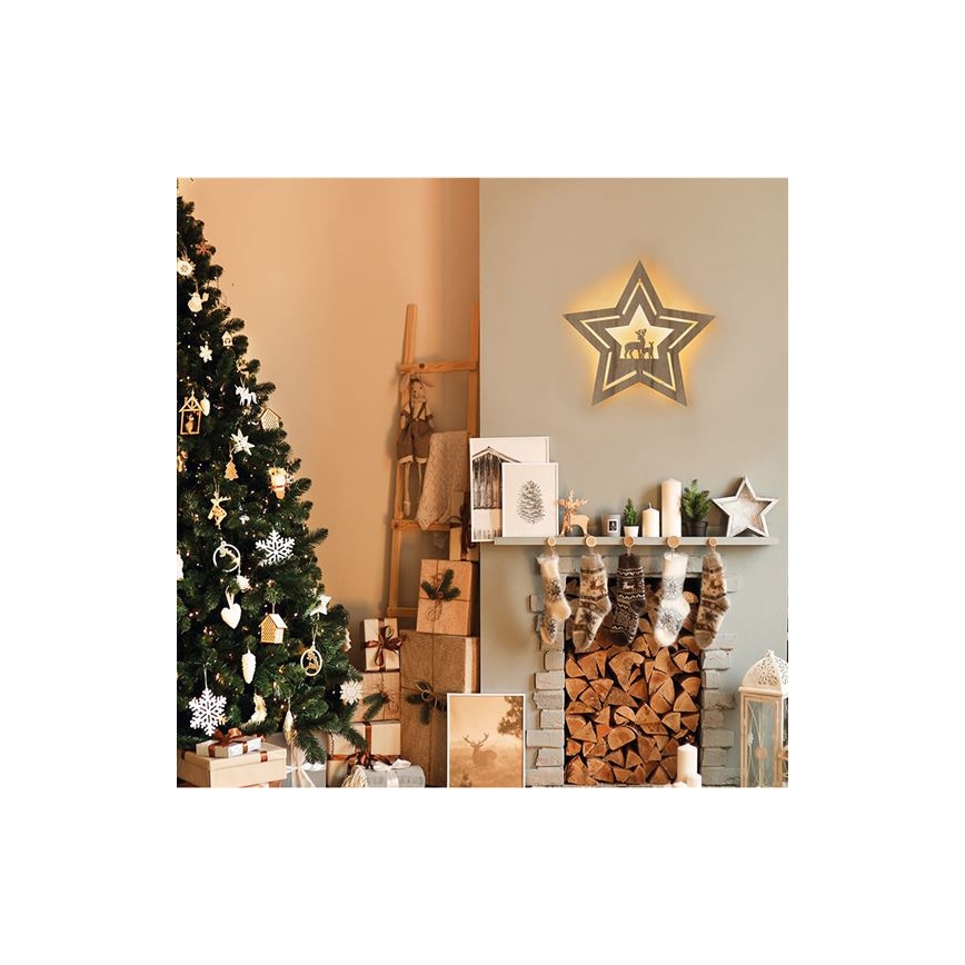 Decoração de Natal LED LED/2xAA estrela