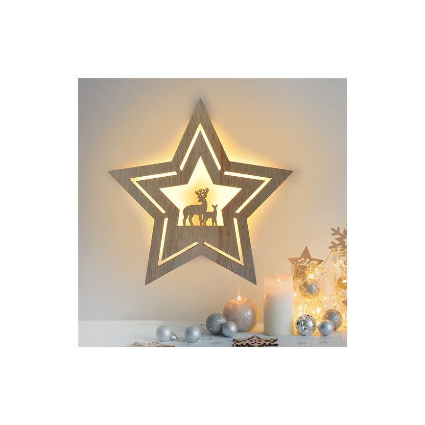 Decoração de Natal LED LED/2xAA estrela