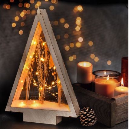 Decoração de Natal LED LED/2xAA flores de inverno cobertas com neve