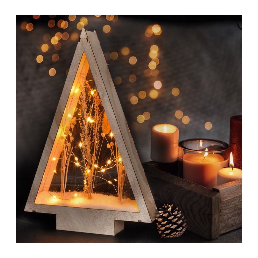 Decoração de Natal LED LED/2xAA flores de inverno cobertas com neve