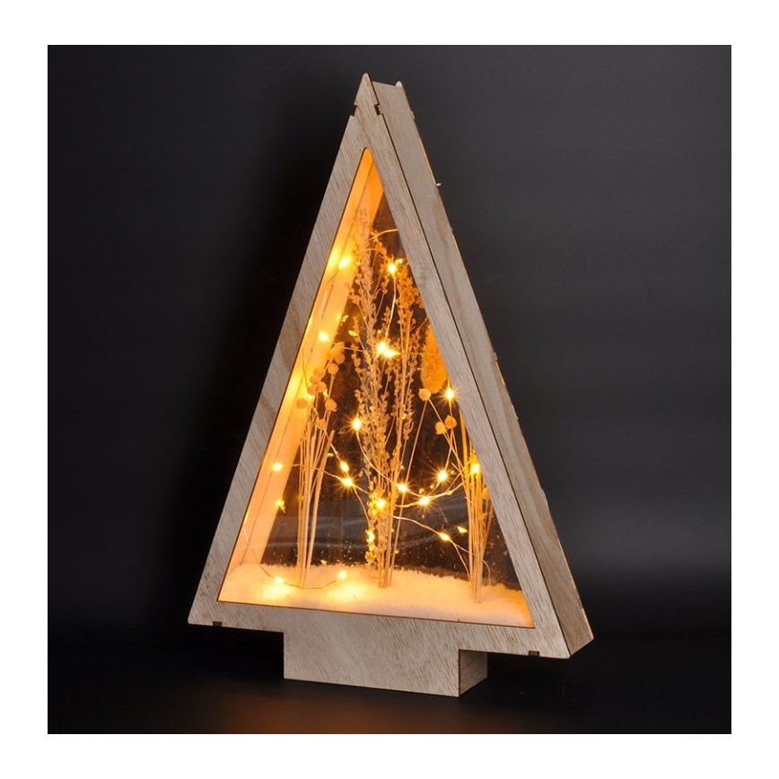 Decoração de Natal LED LED/2xAA flores de inverno cobertas com neve