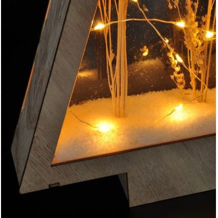 Decoração de Natal LED LED/2xAA flores de inverno cobertas com neve