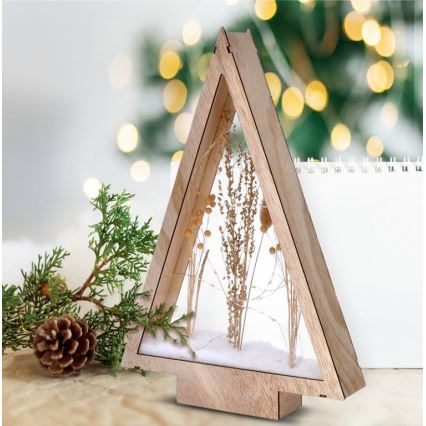 Decoração de Natal LED LED/2xAA flores de inverno cobertas com neve