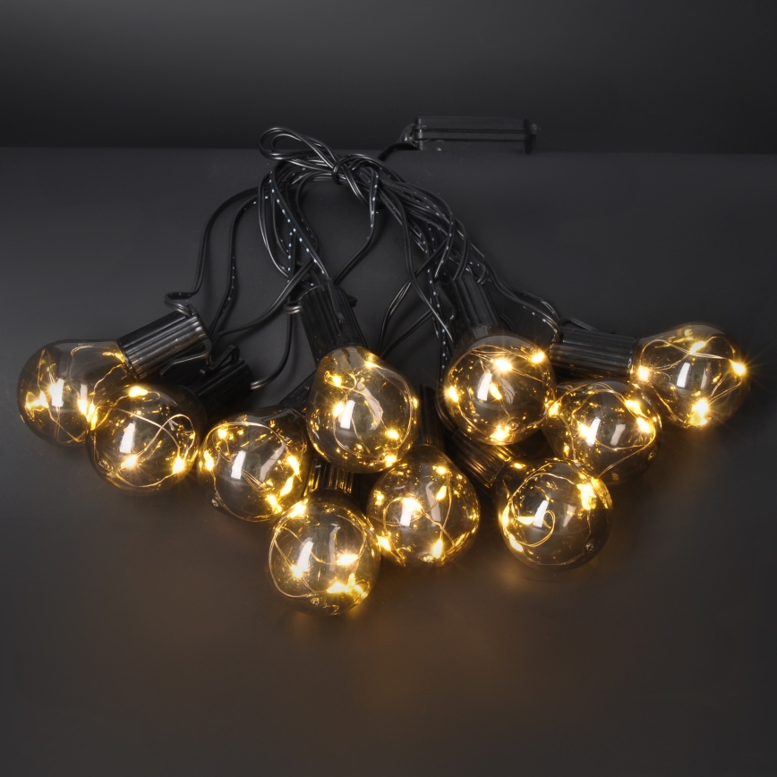 Corrente decorativa exterior LED GRINALDA 10xLED/3xAA 3m IP44 branco quente