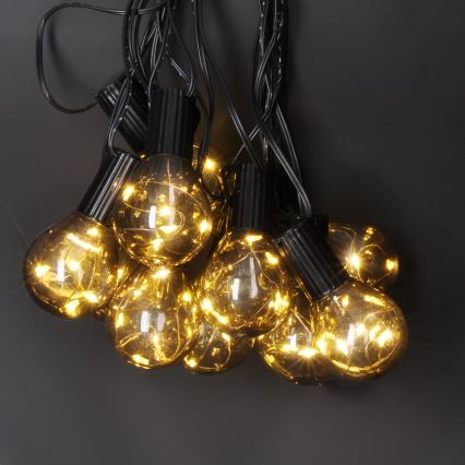 Corrente decorativa exterior LED GRINALDA 10xLED/3xAA 3m IP44 branco quente