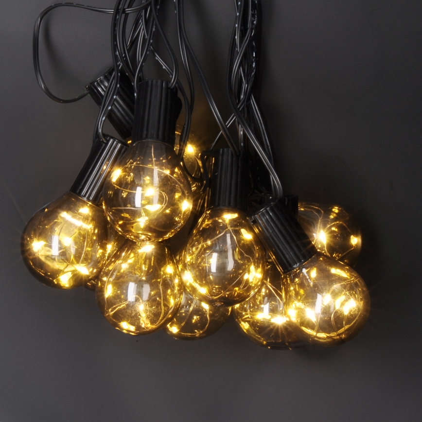 Corrente decorativa exterior LED GRINALDA 10xLED/3xAA 3m IP44 branco quente