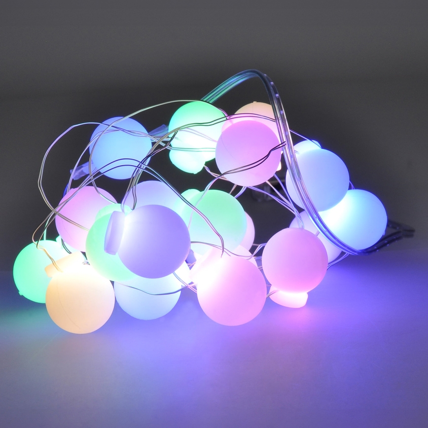 Cordão de luzes de Natal LED 40xLED/2xAA 4,3 m multicolorido