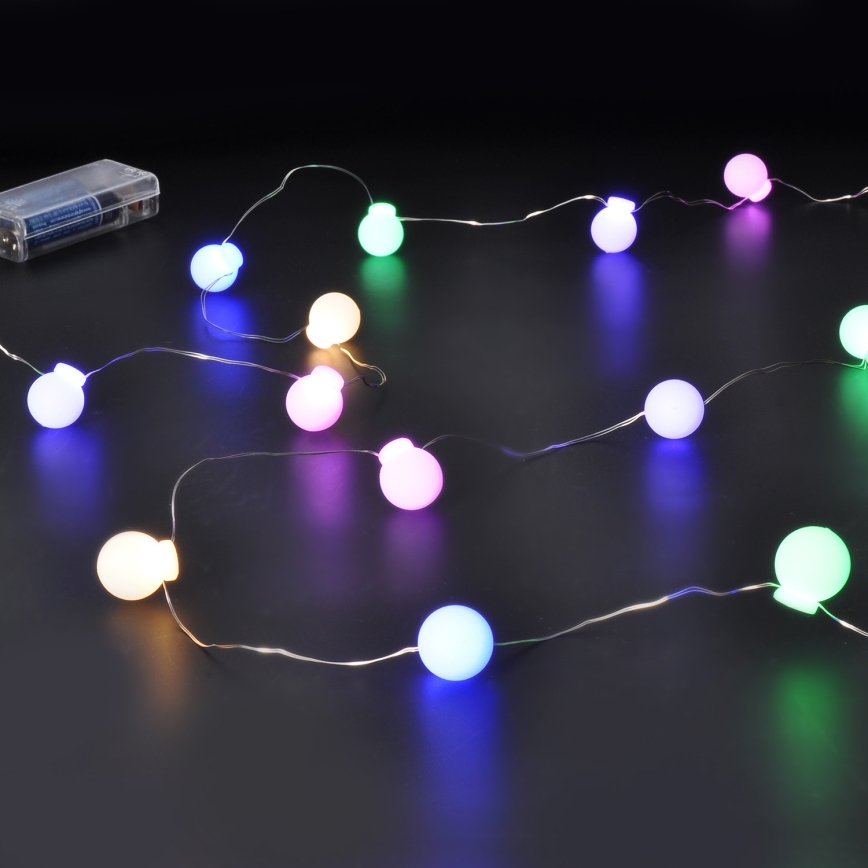 Guirlanda de luzes LED 40xLED/2xAA 4,3 m multicolorida