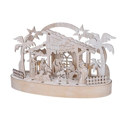 Decoração de Natal LED LED/2xAA/branco quente presépio