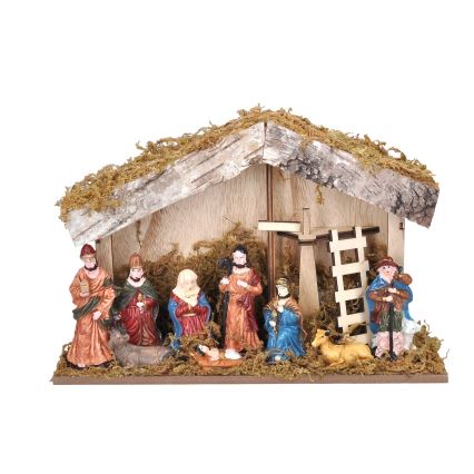 Decoração de Natal LED LED/2xAA/branco quente presépio