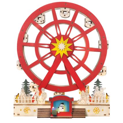 Decoração de Natal LED LED/2xAA/branco quente carrossel