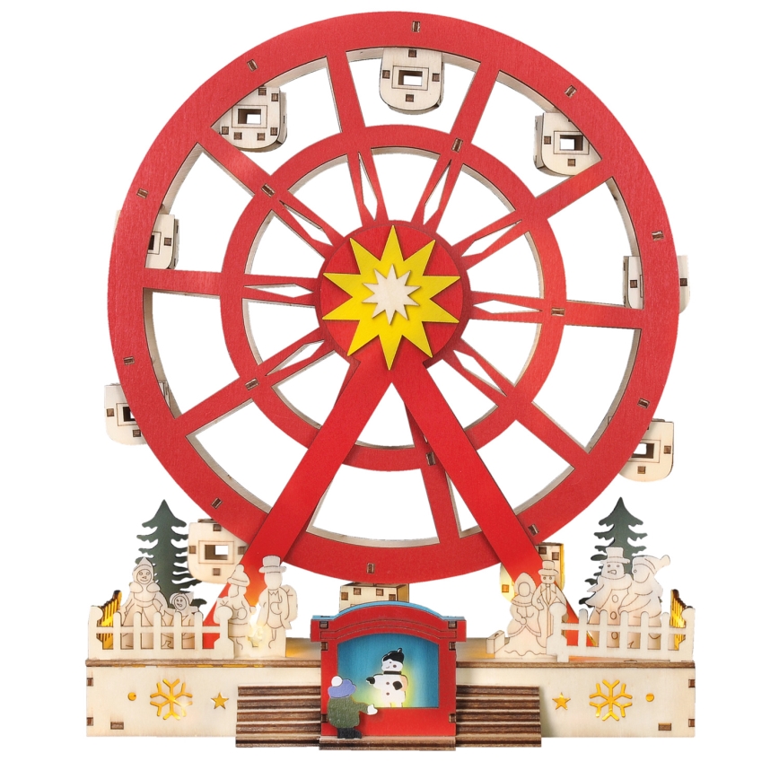 Decoração de Natal LED LED/2xAA/branco quente carrossel